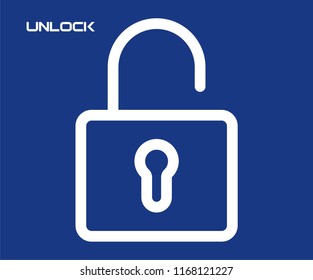 UNLOCK SYMBOL VECTOR ICON 