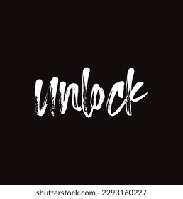 unlock text on black background.