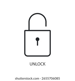 Unlock thin line vector icons.