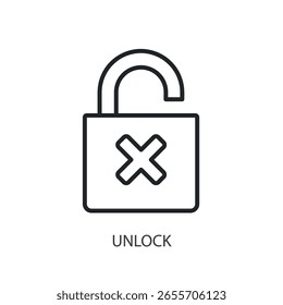 Unlock thin line vector icons.