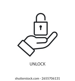 Unlock thin line vector icons.