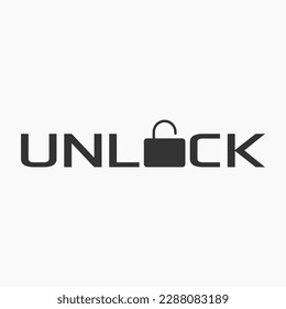 Unlock Typography Lettering Logo Vector Template