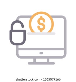unlock vector colour line icon 
