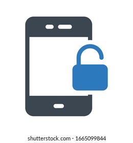 desbloquear icono de color de glifo vectorial 

