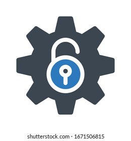 unlock vector glyph color icon 