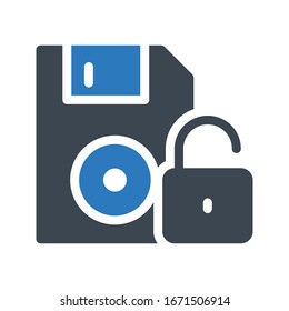 unlock vector glyph color icon 