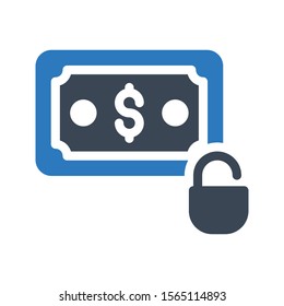 unlock vector glyph colour icon 