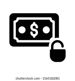 unlock vector glyph flat icon 