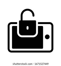 unlock vector glyph flat icon 