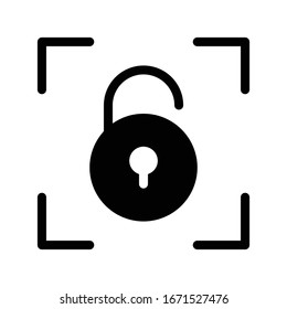 desbloquear icono plano de glifo vectorial 