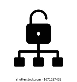 unlock vector glyph flat icon 