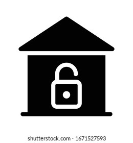 unlock vector glyph flat icon 