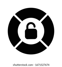 unlock vector glyph flat icon 