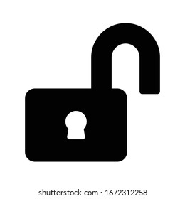 unlock vector glyph flat icon 