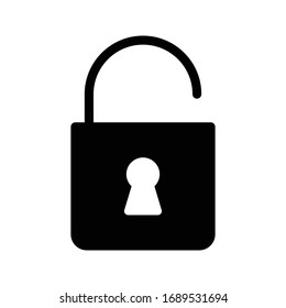 unlock vector glyph flat icon 