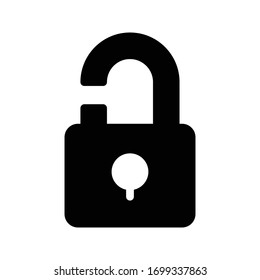 desbloquear icono plano de glifo vectorial 