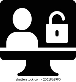 unlock vector glyph flat icon
