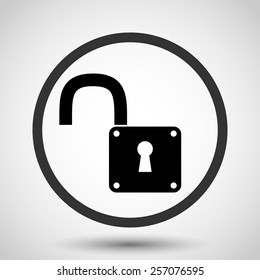 Unlock vector icon - black illustration