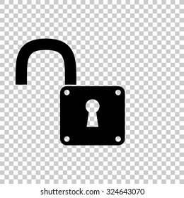 unlock vector icon - black illustration
