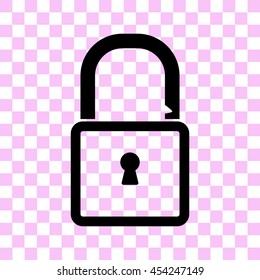 unlock vector icon - black illustration