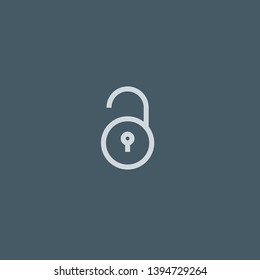 Unlock vector icon. Unlock concept stroke symbol design. Thin graphic elements vector illustration, outline pattern for your web site design, logo, UI. EPS 10.