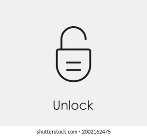 Unlock vector icon. Editable stroke. Symbol in Line Art Style for Design, Presentation, Website or Apps Elements, Logo. Pixel vector graphics - Vector