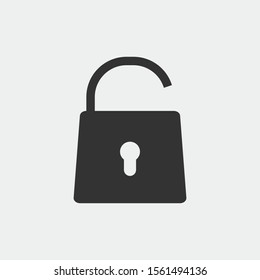 Unlock vector icon illustration sign