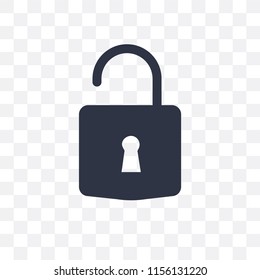Unlock Vector Icon Isolated On Transparent Background, Unlock Logo Concept