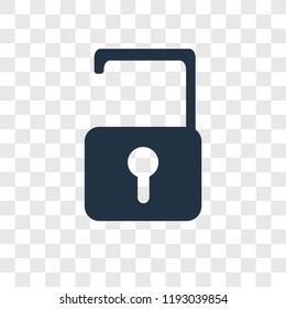 Unlock vector icon isolated on transparent background, Unlock transparency logo concept