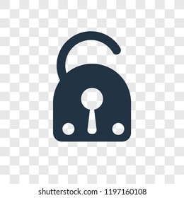Unlock vector icon isolated on transparent background, Unlock transparency logo concept