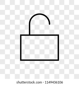 Unlock vector icon on transparent background, Unlock icon