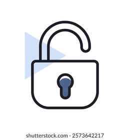 Unlock vector icon. Security, safety, encryption, privacy concept. Security sign. Graph symbol for your web site design, logo, app, UI