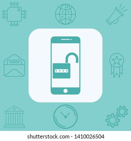 Unlock vector icon sign symbol
