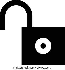 Entsperren Sie Vektorgrafik auf transparentem Hintergrund. Symbole in Premium-Qualität. Glyphen Vektorsymbol für Konzept und Grafikdesign.