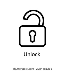 Unlock  Vector   outline Icons. Simple stock illustration stock