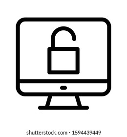 unlock vector thin line icon 