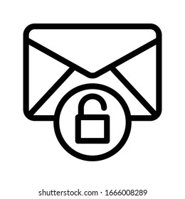 unlock vector thin line icon 