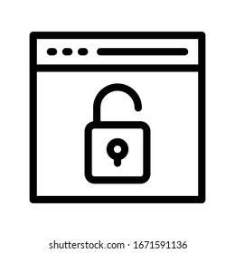 unlock vector thin line icon 