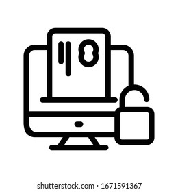 desbloquear icono de línea delgada vectorial 