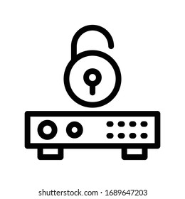 desbloquear icono de línea delgada vectorial 