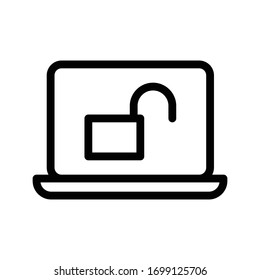 desbloquear icono de línea delgada vectorial 