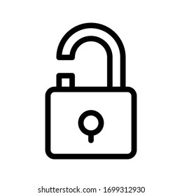 unlock vector thin line icon 