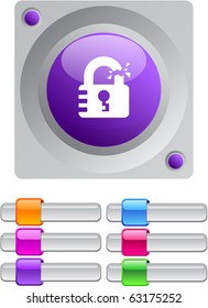 Unlock vibrant round button with additional buttons.