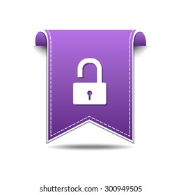 Unlock Violet Vector Icon Design