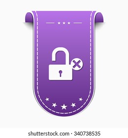 Unlock Violet Vector Icon Design