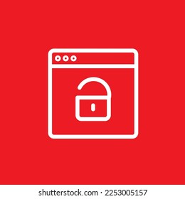 Desbloquear el icono de la línea de ventana. Plantilla de recursos gráficos, ilustración vectorial.