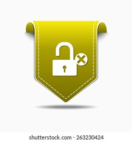 Unlock Yellow Vector Icon Design