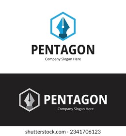 Unlock Your Brand's Potential with Our Striking Pen Hexagon Logo