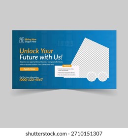 Desbloqueie o seu futuro conosco! trabalho de contratação Miniaturas e Grande Web Banner Post Design
