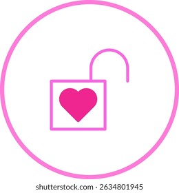 Unlock Your Heart: A Minimalist Pink Illustration of Love and Security Symbolism